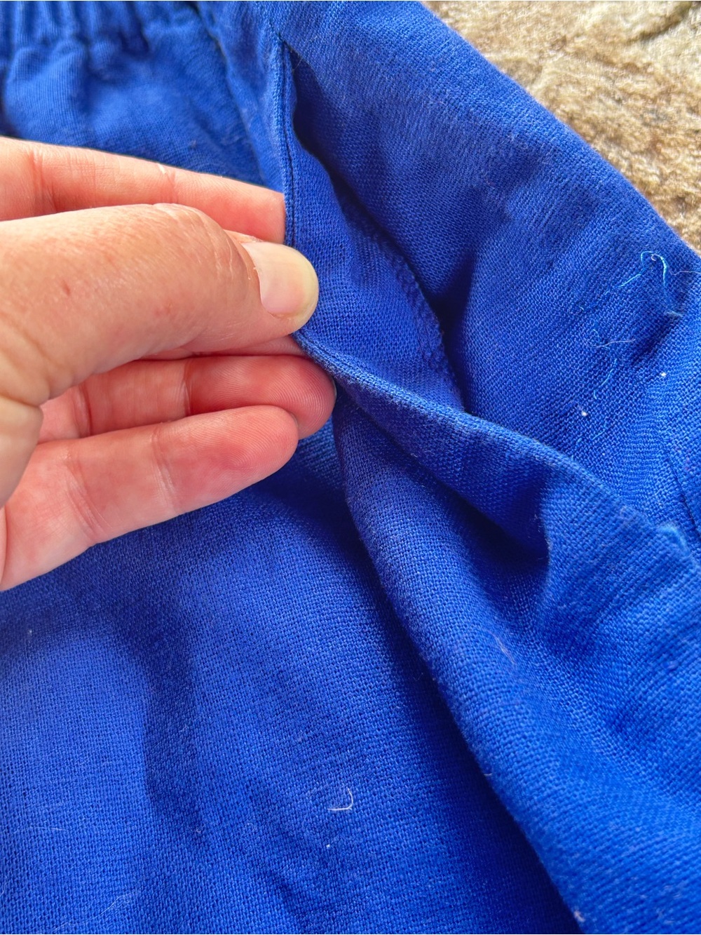 J. Crew Women’s 4 Scalloped‎ Linen-Cotton Skirt Royal Blue - Picture 5 of 6